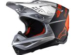 Casco Supertech S-M10 Flood, Alpinestars (Argento/Nero Opaco/Arancio Fluo, Taglia L)
