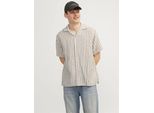 Jack & Jones Noto Stripe Resort - Camicia A Maniche Corte Beige L Uomo Beige L