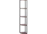 Succebuy Scaffale Angolare A 5 Livelli, Scaffale Moderno Con Illuminazione A Led, Scaffale Di Stoccaggio Ed Esposizione Con Robusta Struttura In Metallo E Ripiani In Legno, Versatile Per Camera Da Letto, Soggiorno O Ufficio In Marrone