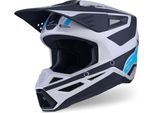 Casco S-M3 Heat, Alpinestars (Argento/Blu/Nero Opaco, Taglia S)