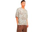 Jack & Jones Jeff Aop Resort Camicia A Maniche Corte Beige Xs Uomo Beige Xs