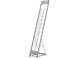 Portadepliant Succebuy Con 10 Scomparti, Porta Riviste E Porta Cataloghi, Ideale Per Fiere, Uffici, Esposizioni E Negozi, Argento