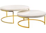 Intirilife 2X Piatto Torta Alzata Per Torta Con Marmo Bianco E Oro - 17 X 8 Cm - 20 X 12,5 Cm - Piatto Da Portata Per Torte Piatto Da Portata Rotondo Per Dolci