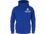 Chelsea Fc - Felpa Con Cappuccio A Zip Intera Da Uomo, In Pile GF198 (Xxl) (Royal Blue)
