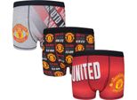 Manchester United Fc - Boxer Da Ragazzo (Confezione Da 3) GF1080 (140) (Colorato)