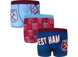 West Ham United Fc - Boxer Da Ragazzo (Confezione Da 3) GF222 (146-152) (Navy/Rosso/Blu)