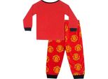 Manchester United Fc - Pigiama Con Pantaloni Lunghi Per Bambino GF1060 (62) (Rosso)