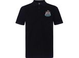 Newcastle United Fc - Polo Da Uomo, Toppa Tessuta GF265 (3XL) (Nero)
