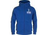 Tottenham Hotspur Fc - Felpa Con Cappuccio A Zip Intera Da Uomo, In Pile GF199 (3XL) (Blu Mare)