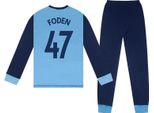 Manchester City Fc - Pigiama Con Pantaloni Lunghi "Phil Foden 47"" Per Ragazzi GF763 (146-152) (Azzurro)"
