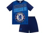 Chelsea Fc - Pigiama "Palmer"" Con Pantaloncini Da Bambino, Sublimazione GF825 (134) (Blu)"