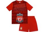 Liverpool Fc - Pigiama Con Pantaloncini "M.Salah 11"" Per Bambino, Sublimazione GF811 (134) (Rosso)"