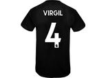 Liverpool Fc - Maglietta "Virgil 4"" Da Ragazzo, Poliestere GF440 (122) (Nero/Rosso)"