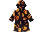 Manchester United Fc - Vestaglia Per Bambino, Stampa All-Over, Pile GF722 (98) (Nero)