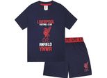 Liverpool Fc - Pigiama Con Pantaloncini "Anfield Ynwa"" Per Bambino GF905 (110) (Blu Scuro)"