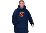 West Ham United Fc - Felpa Con Cappuccio Per Bambini, Oversize GF1182 (6-10 Anni) (Blu Navy Scuro)