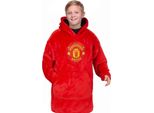 Manchester United Fc - Felpa Con Cappuccio Per Bambini, Oversize GF996 (6-10 Anni) (Rosso)