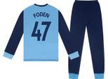 Manchester City Fc - Pigiama "Phil Foden 47"" Con Pantaloni Lunghi Per Bambino GF763 (116) (Azzurro)"