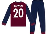 West Ham United Fc - Pigiama "Jarrod Bowen 20"" Con Pantaloni Lunghi Da Ragazzo GF715 (140) (Blu Scuro/Rosso Vino)"