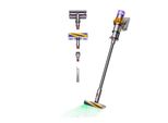 Dyson Akku-Hand-Und Stielstaubsauger "Dyson V15 Detect Absolute Nickel/Gelb", Nickel, Gelb, B:26,6Cm H:126Cm T:25Cm, Akkusauger, 240 Airwatt Saugkraft, Stauberkennungssensor