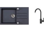 Alveus Sets - Set Lavello Rock 130 E Miscelatore Tonia, Carbonio SETA068
