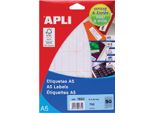 Apli Confezione Da 15 Fogli Di Etichette 13X40Mm Manuale/Bordo Smussato Stampato Bianco