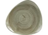 Churchill Stonecast Patina Antique Piatti Triangolari Rotondi, Verdi, 229 Mm (12 Pezzi)