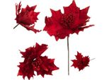 Stella Di Betlemme Su Piuma Poinsettia Invertito Broccato Decorativo Per Una Canna