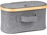 Contenitore G21 30 X 15 X 15 Cm, Bambù Con Coperchio, Grigio