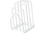 Tagliere Storage Rack Multifunzionale Pot Pan Lid Stand Holder Ferro Buona Ventilazione Cucina Countertop Organizer Bianco Standard