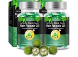 Olio Di Ricino Olio Di Ricino Per La Crescita Dei Capelli In Capsule Barba Bio Vegan, 2X 40 Capsule