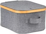 Contenitore G21 24 X 30 X 15 Cm, Bambù Con Coperchio, Grigio
