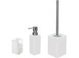 Badaccessoire-Set KLEINE WOLKE Flash, weiß (schneeweiß), Stein, Badaccessoires-Sets