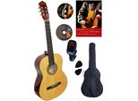 Konzertgitarre CLIFTON Konzertgitarren Set, Natur, beige (natur), Saiteninstrumente, KinderB:37cm H:100cm, Komplettset, B:37cm H:100cm