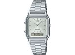 Chronograph Casio Vintage, Silber (Silberfarben, Grau), Armbanduhren, Damen, Chronograph, Quarzuhr, Armbanduhr, Damenuhr, Herrenuhr,Digitaluhr, Edelstahlarmband