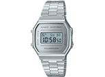 Chronograph Casio Vintage, Silber (Grau, Silberfarben), Armbanduhren, Damen, Chronograph, Quarzuhr, Armbanduhr,Damenuhr, Herrenuhr, Digitaluhr, Edelstahlarmband