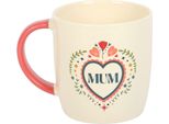 Something Different - Tazza Da Caffè "Mum"", Cuore Folk, 350Ml SD10705 (Taglia Unica) (Bianco)"