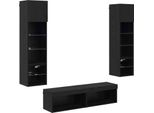 Syfax™ Unità Tv Da Parete 6 Pcs Rovere Nero Legno Multistrato