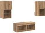 Syfax™ Mobiletti Tv Da Parete 4 Pcs Rovere Artigianale