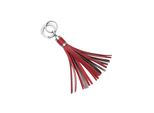Schlüsselanhänger GRETCHEN Tassel Keyring, silber (rot, silberfarben), Schlüsselanhänger, Damen, Schlüsselanhänger, aus italienischem Kalbsleder