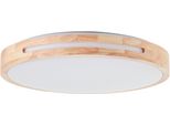 Brilliant Led Deckenleuchte "Woodbury", Weiß (Holzfarben Hell, Weiß), 1, Ø 39Cm H: 7,5Cm, 1 Stk., Leuchten, Mit Holzrahmen, Ø 39 Cm, 2100 Lm, 2700 K, Holz/Kunststoff, Led Deckenleuchte