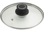 Deckel Pintinox "Power", Schwarz (Transparent, Edelstahlfarben, Schwarz), Ø:24Cm, Edelstahl, Glas, Kunststoff, Deckel, Pfannendeckel Topfdeckel, Glas Mit Kunststoffknauf, SpüLmaschinengeeignet