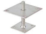 PfostenträGer Alberts, Silber (Silberfarben), B:15Cm, Stahl, Bodenanker, HöHenverstellbar 30-150 Mm, 150X150 Mm