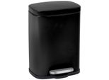 Kosmetikeimer WENKO Leno, schwarz, B:21,5cm H:19cm T:29,5cm, Stahl, Mülleimer, Kosmetikeimer, 5 Liter, BxTxH: 21,5x29,5x19 cm