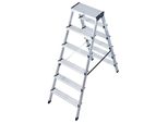 Doppelleiter Krause "Monto Dopplo", Silber (Silberfarben), H:140Cm, Aluminium, Leitern