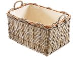 Aufbewahrungskorb Locker, Beige (Natur), B:56Cm H:36Cm T:41Cm, Rattan, Aufbewahrungsboxen