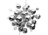 NÄVe Pendelleuchte "Explosion", Grau (Chrom), 10, Ø 65Cm H: 150Cm, 1 Stk., Leuchten, Glaskugeln Silber Groß/Klar Klein, Exkl. 10Xg9, H: Ca. 150Cm, D: 65Cm, Pendelleuchte