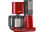 BOSCH Filterkaffeemaschine TKA8A054, rot (deep rot, anthrazit), 1,1 l, 12, Kaffeemaschinen