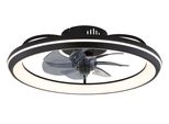Globo Lighting Deckenleuchte "Celeste", Schwarz (Schwarz Matt), Ø 50Cm H: 14Cm, 1 Stk., Leuchten, Deckenventilator, Deckenlampe, Moderner Ventilator, Deckenleuchte