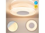 NÄVe Led Deckenleuchte "Modesto", Weiß, 1, Ø 29Cm H: 5Cm, 1 Stk., Leuchten, Weiß- Satiniert, 3-Stufen Dimmbar üBer Wandschalter, 60 WarmweißE Led, Led Deckenleuchte